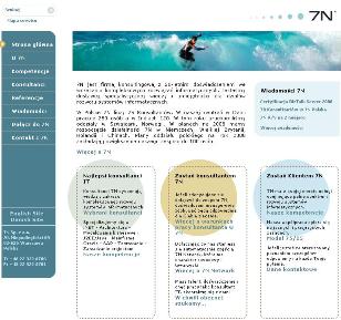 Strona www firmy zajmującej się konsultingiem rozwiązań informatycznych. 